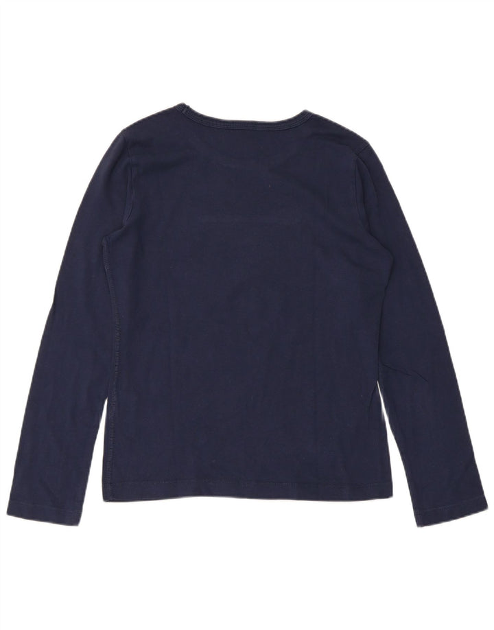 CHAMPION Top Femme Manches Longues UK 8 Small Bleu Marine Coton