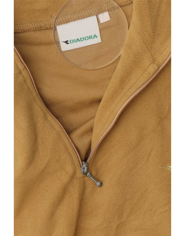 Diadora Pull polaire à col zippé pour homme Jaune moyen