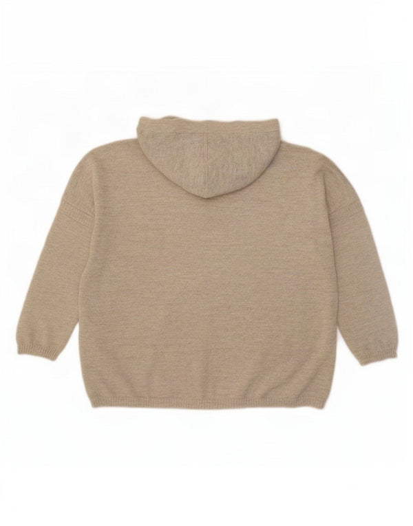 Massimo Dutti Pull à capuche à manches 3/4 pour femme UK 18 XL Beige
