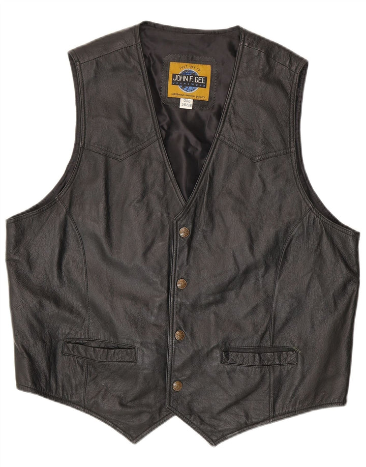 JOHN F GEE Gilet en cuir pour homme IT 56 2XL Cuir noir