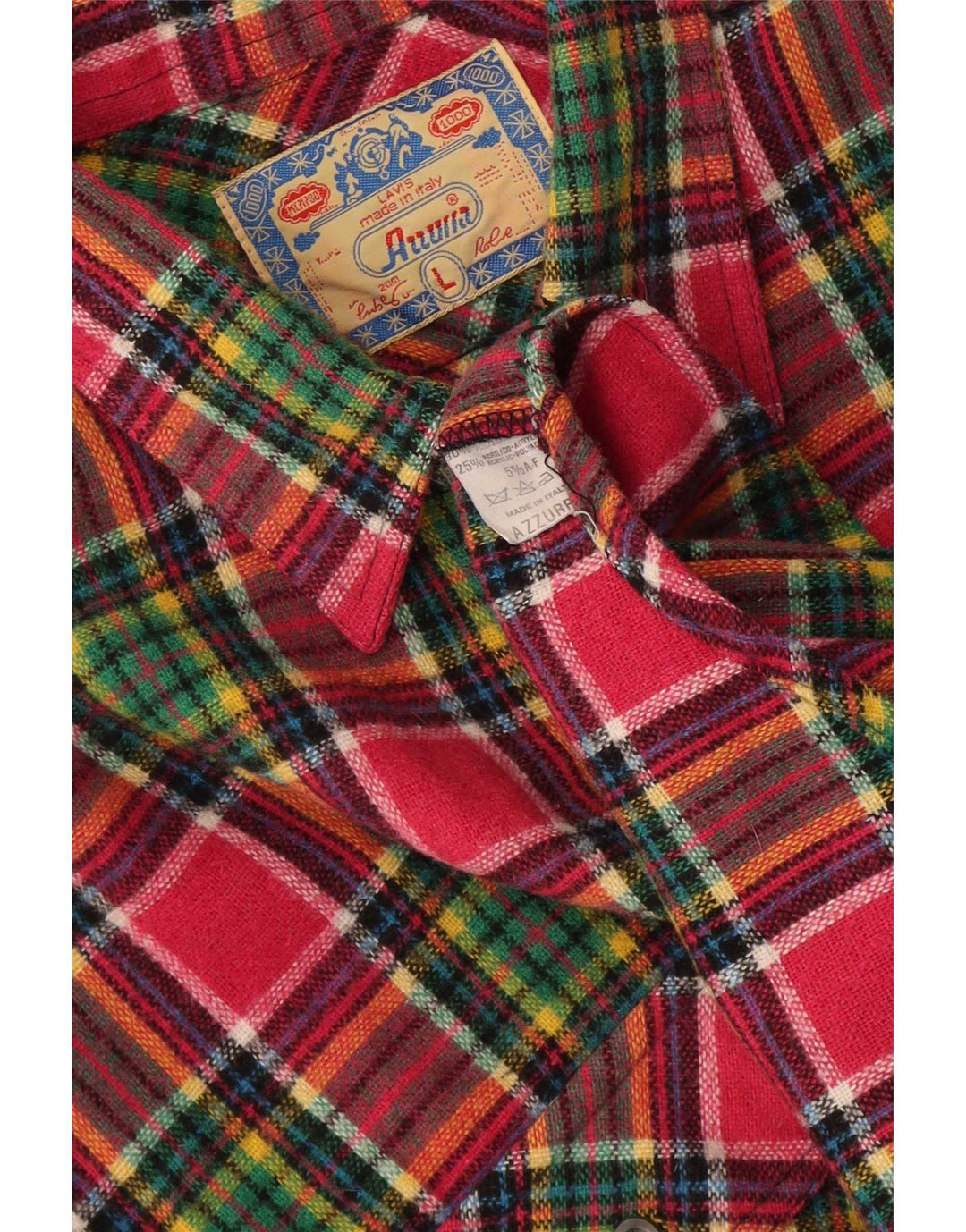Azzurra Chemise en flanelle pour homme à carreaux roses en polyester
