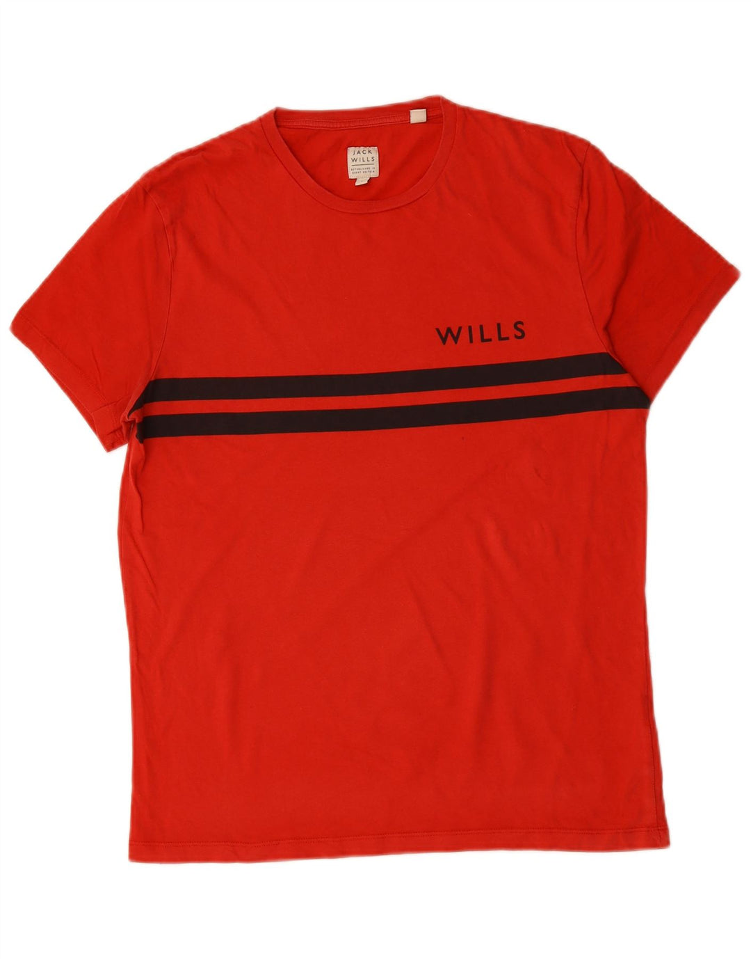 JACK WILLS T-Shirt Homme Petit Haut Rayé Rouge Coton
