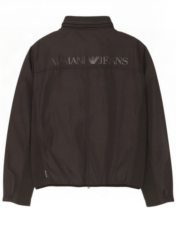 Armani Jeans Veste de Survêtement Graphique Homme Large Noir Polyamide