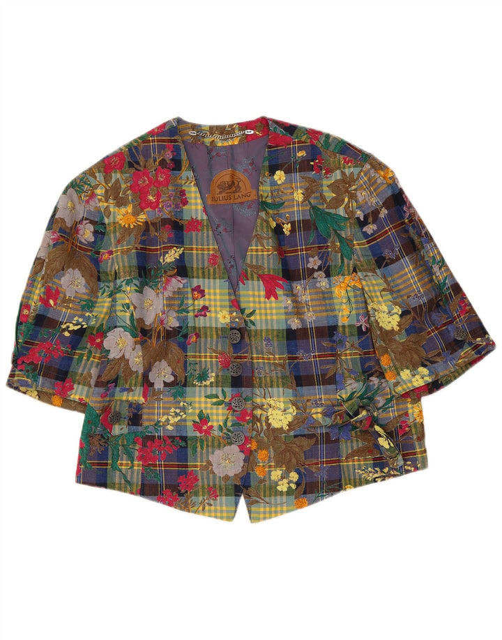 JULIUS LANG Veste Blazer 4 Boutons Femme EU 40 Moyen Multicolore