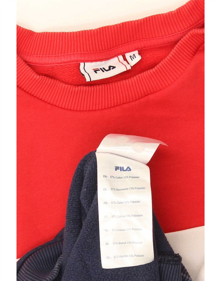 Fila Homme Graphic Sweatshirt Jumper Medium Multicolore Colourblock Coton