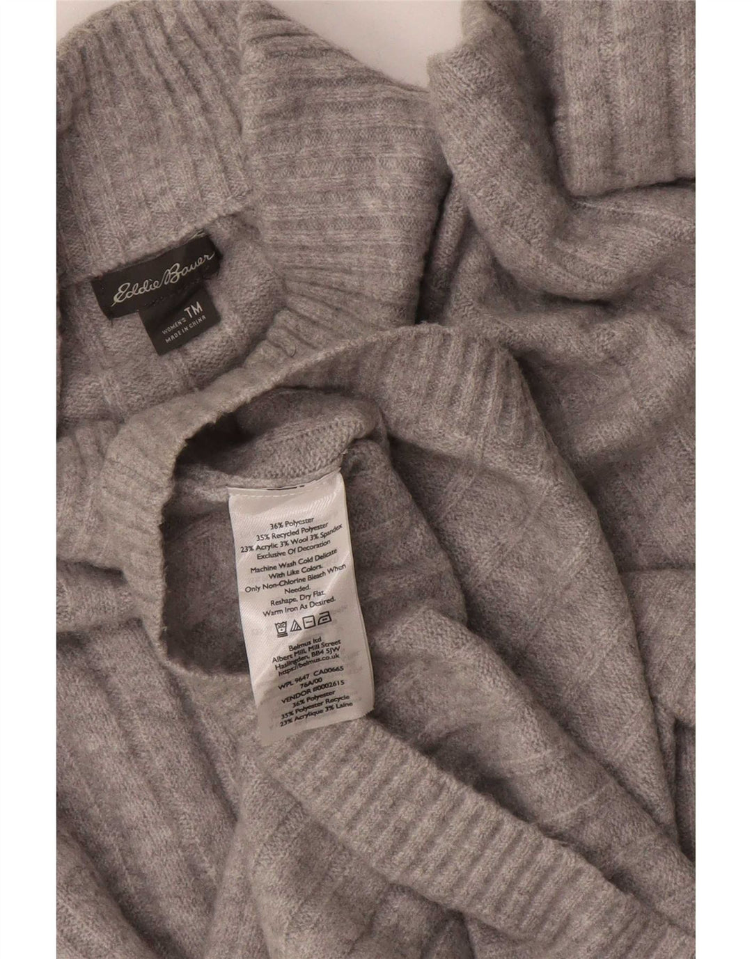 Eddie Bauer Pull à col roulé pour femme Gris moyen UK 14