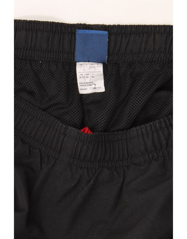 REEBOK Mens Graphic Tracksuit Trousers Large  Black Polyester Vintage Reebok and Second-Hand Reebok from Messina Hembry 