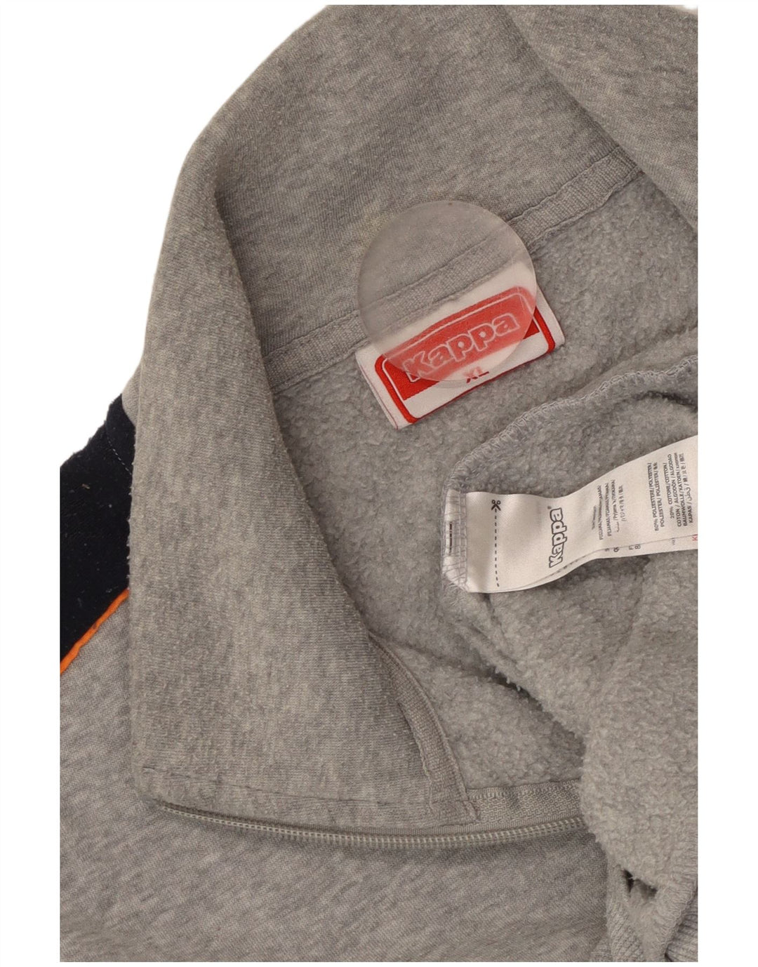 KAPPA Sweat-shirt à col zippé pour homme XL Gris Colorblock Polyester