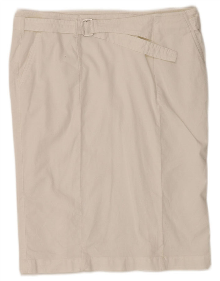 Femme TRUSSARDI Jupe Droite IT 46 Large W34 Blanc