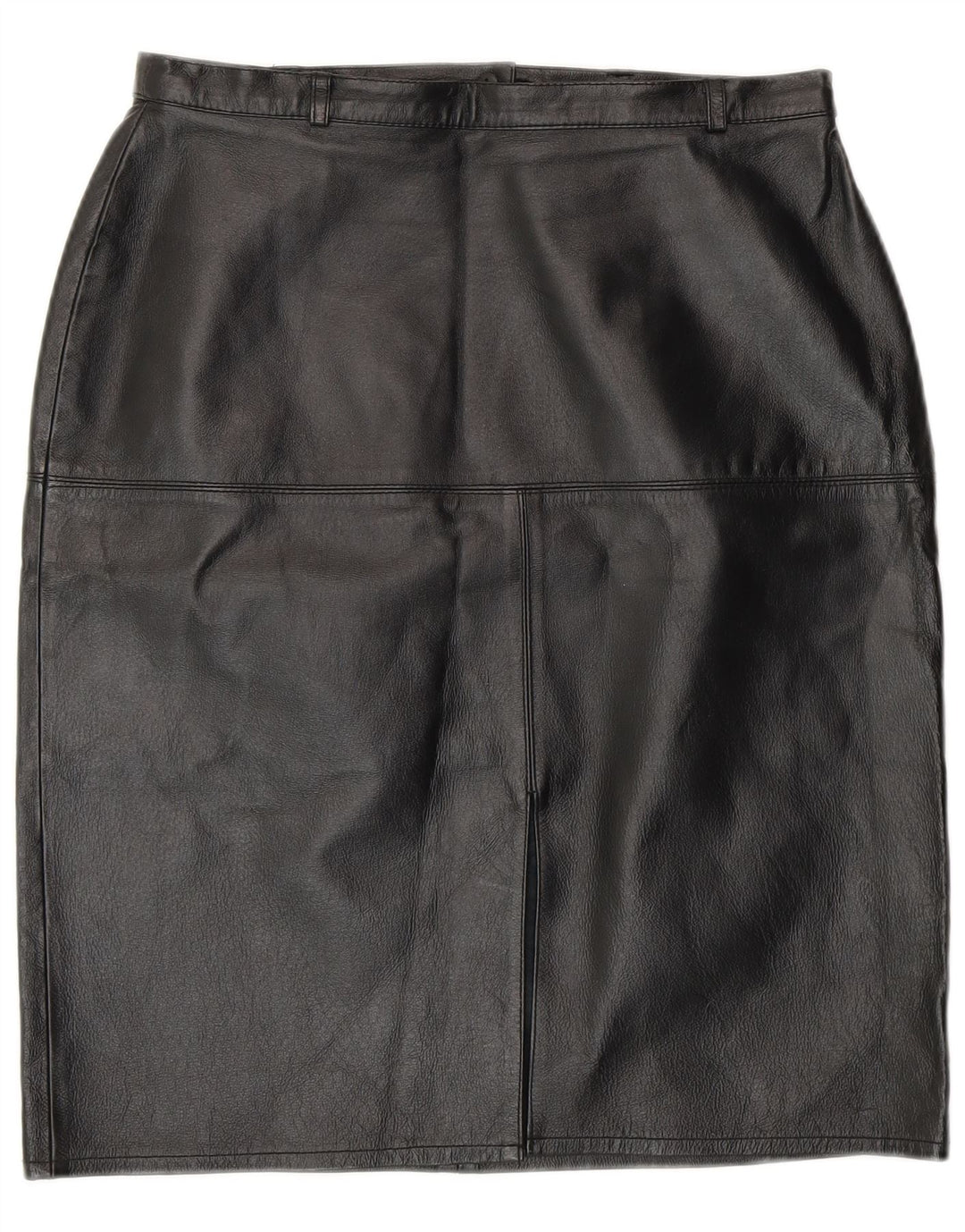 jupe crayon en cuir femme vintage UK 12 Moyen W28 Cuir Noir