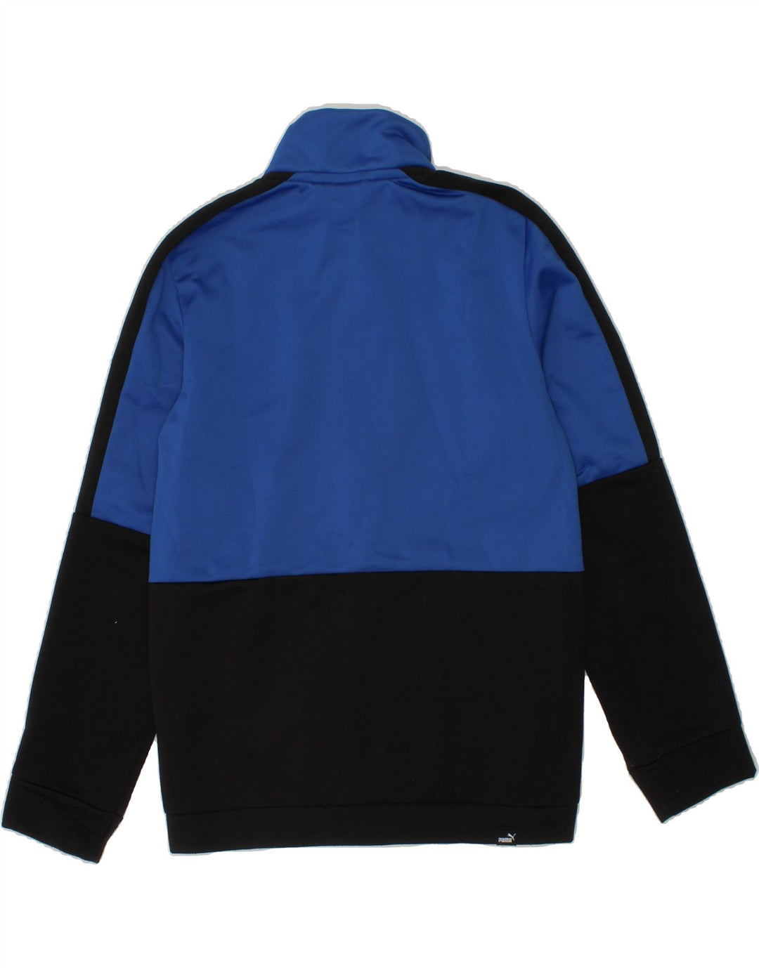 PUMA Boys Graphic Tracksuit Top Jacket 7-8 Years Blue Colourblock Vintage Puma and Second-Hand Puma from Messina Hembry 