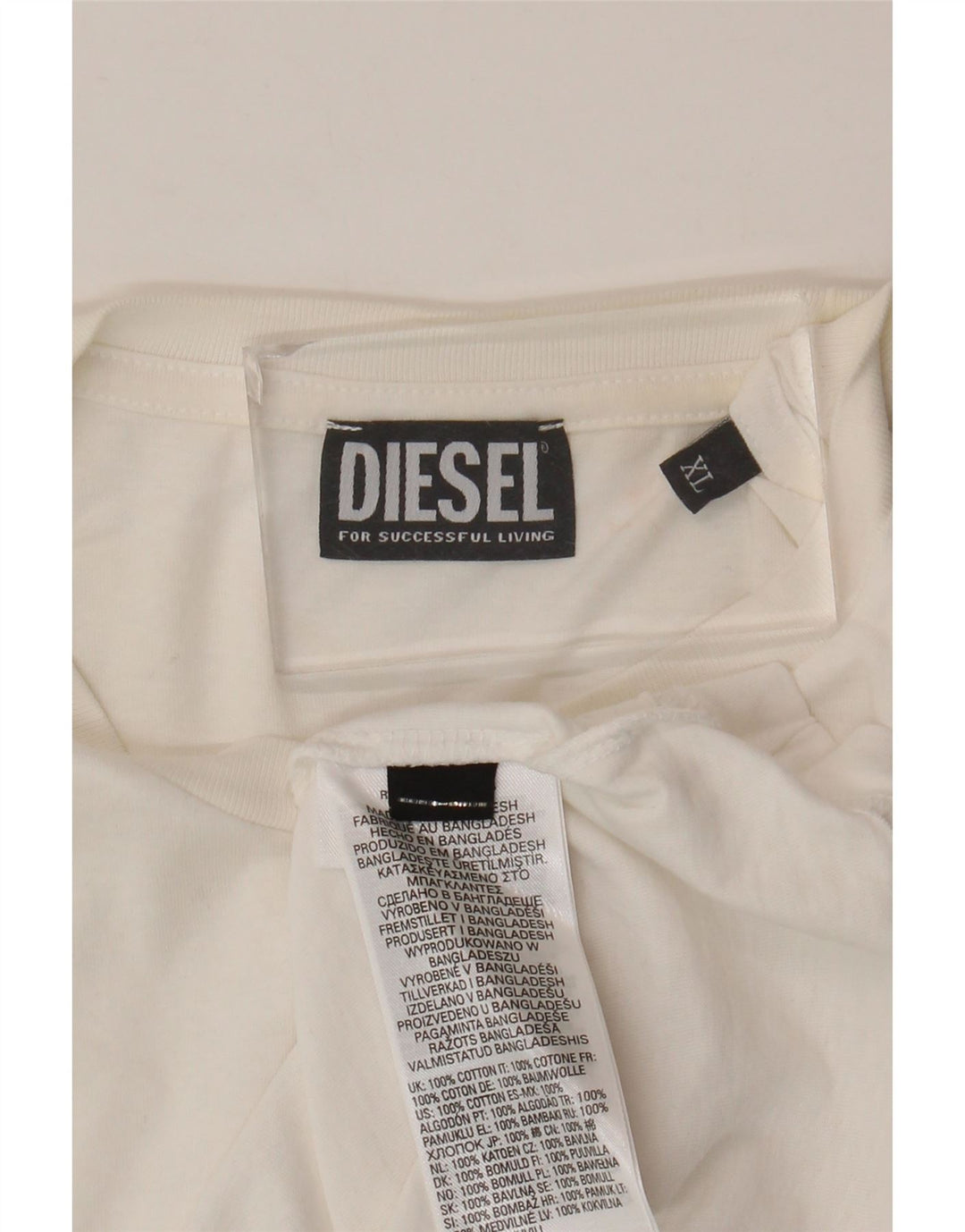 Diesel T-Shirt Graphique Homme Top XL Coton Blanc