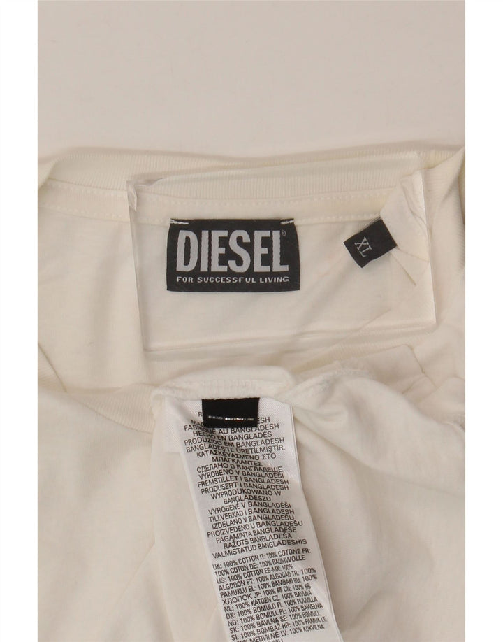 Diesel T-Shirt Graphique Homme Top XL Coton Blanc