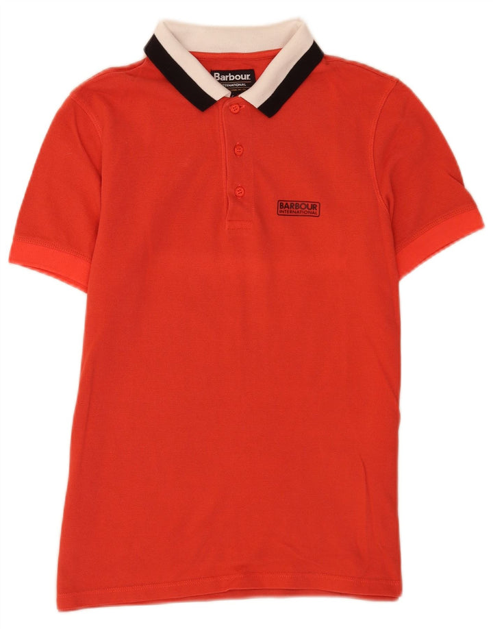 Barbour Polo Homme Petit Coton Colorblock Rouge