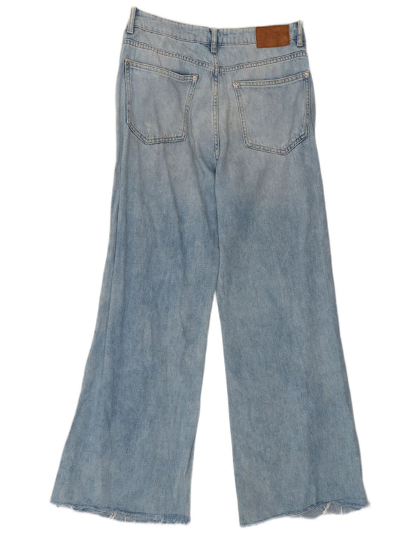 Zara Womens Vintage Wide Leg Jeans EU 36 XS W26 L28 Blue Cotton