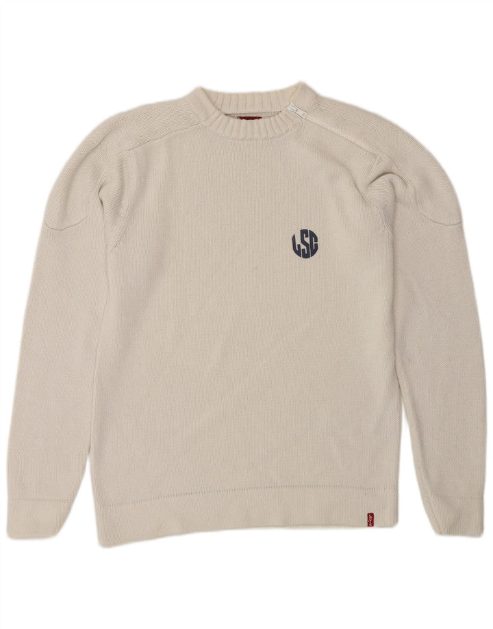Levi's Pull Graphic Crew Neck Jumper Homme Blanc Petit Coton
