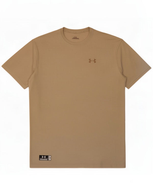 Under Armour Mens T-Shirt Top Medium Beige Polyester Sports