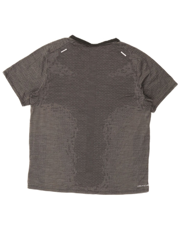 Nike Hommes Dri Fit T-Shirt Haut Large Gris Polyester Sports