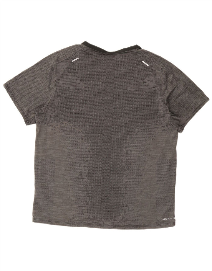 Nike Hommes Dri Fit T-Shirt Haut Large Gris Polyester Sports