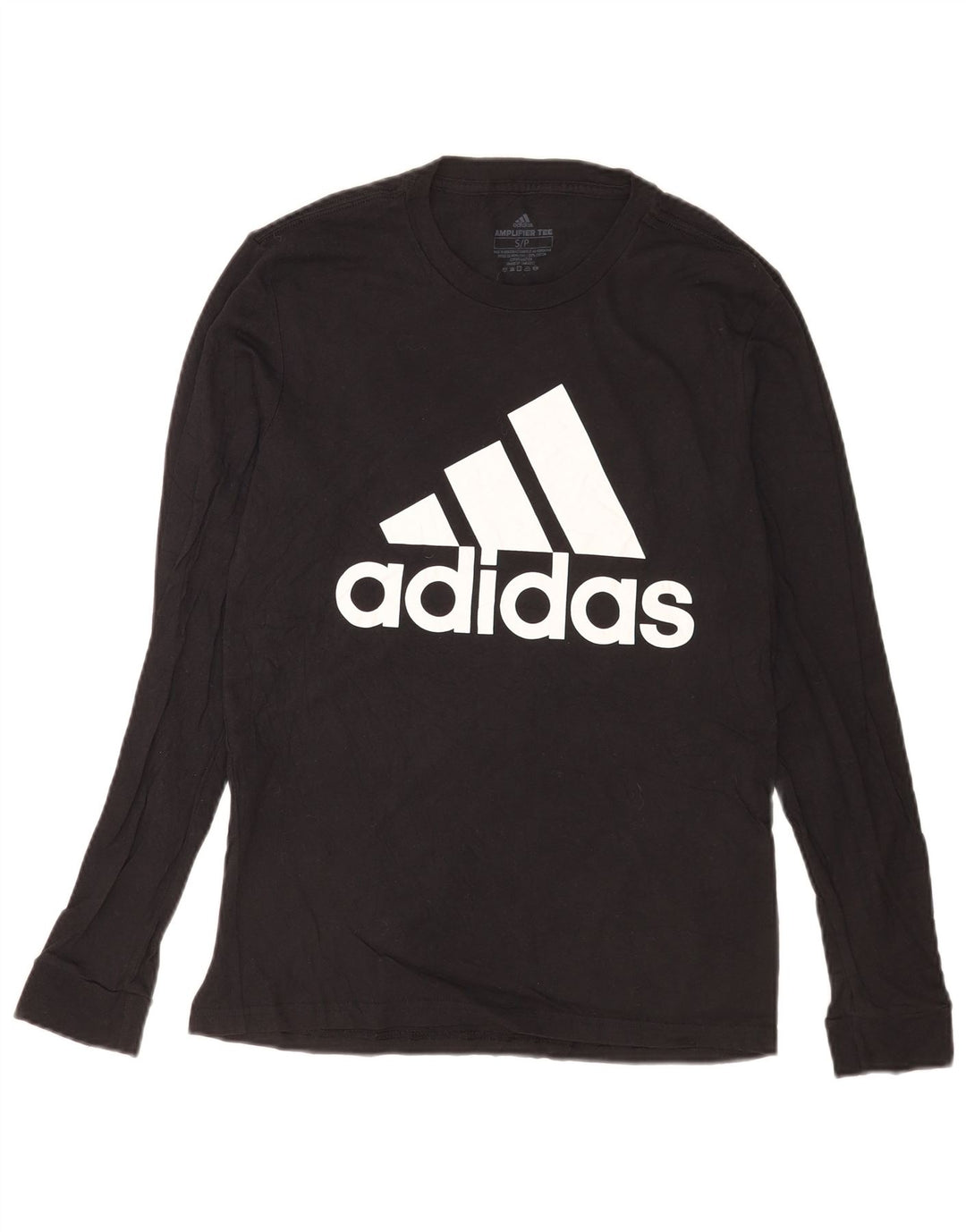 Adidas Haut graphique à manches longues pour homme Petit coton noir