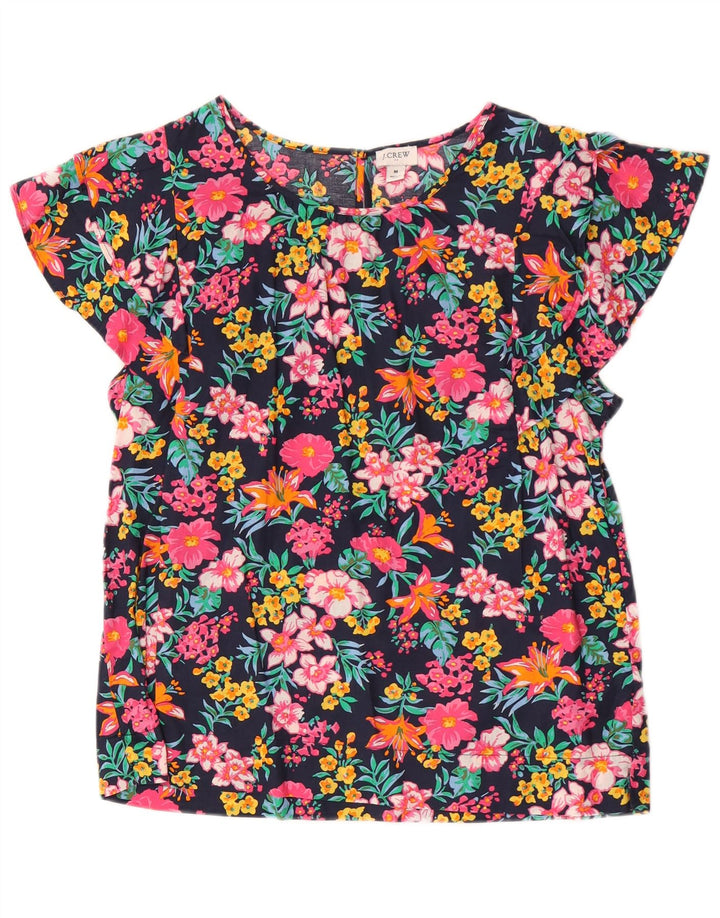 J. Crew Chemisier chauve-souris pour femme UK 14 en coton floral multicolore moyen