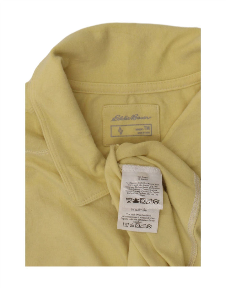 Eddie Bauer Polo haut pour femme UK 12 coton jaune moyen