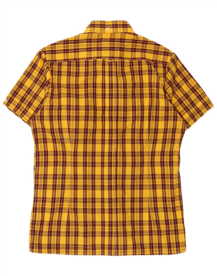 Dr Martens Chemise à manches courtes homme en polyester à carreaux jaune moyen