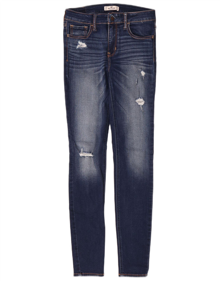HOLLISTER Jean skinny effet vieilli pour femme US 3 XS W26 L31 Bleu Coton