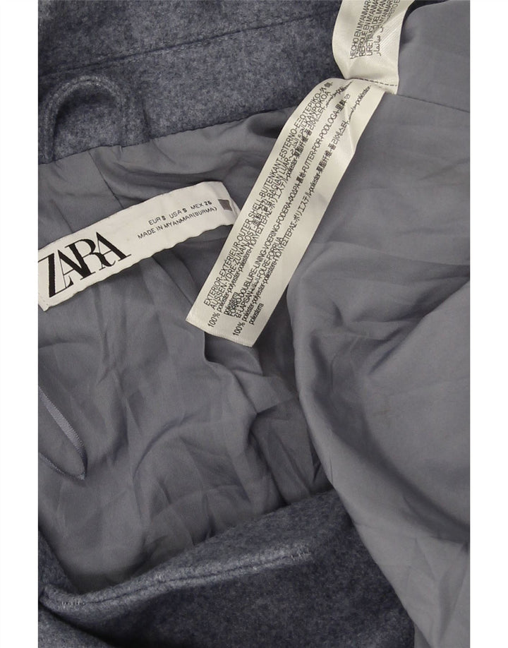 Zara Manteau croisé pour femme UK 10 Petit Bleu Polyester