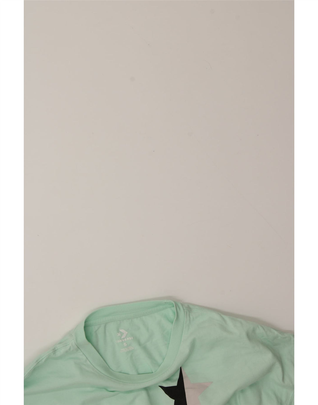 CONVERSE Mens Graphic Top Long Sleeve Small Turquoise Cotton Vintage Converse and Second-Hand Converse from Messina Hembry 