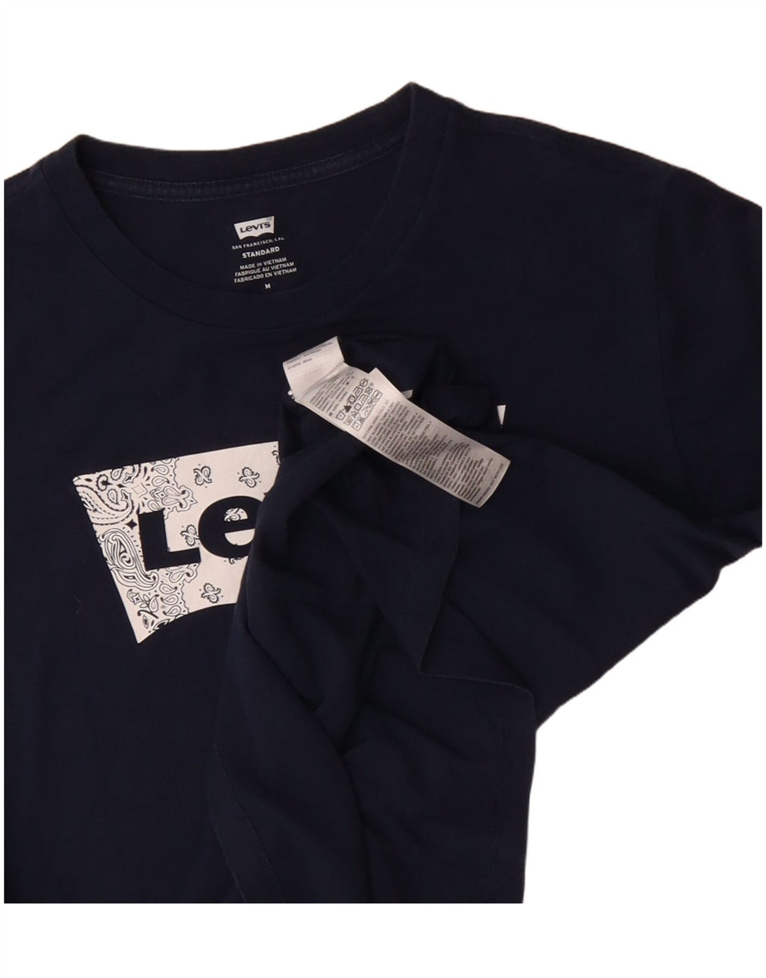 Levi's T-Shirt Standard Graphic Femme UK 14 Bleu Marine Moyen Coton