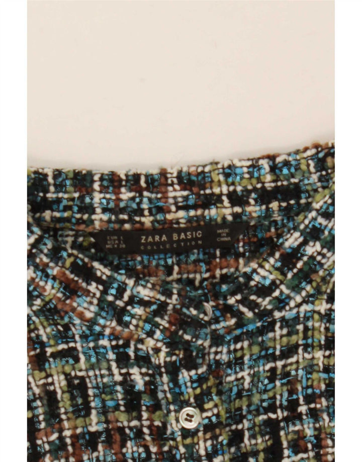 Zara Chemise Femme UK 16 Large Rayé Multicolore