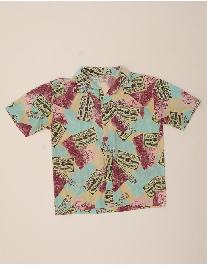 CACAO Mens Abstract Pattern Short Sleeve Shirt Large Green Vintage Cacao and Second-Hand Cacao from Messina Hembry 