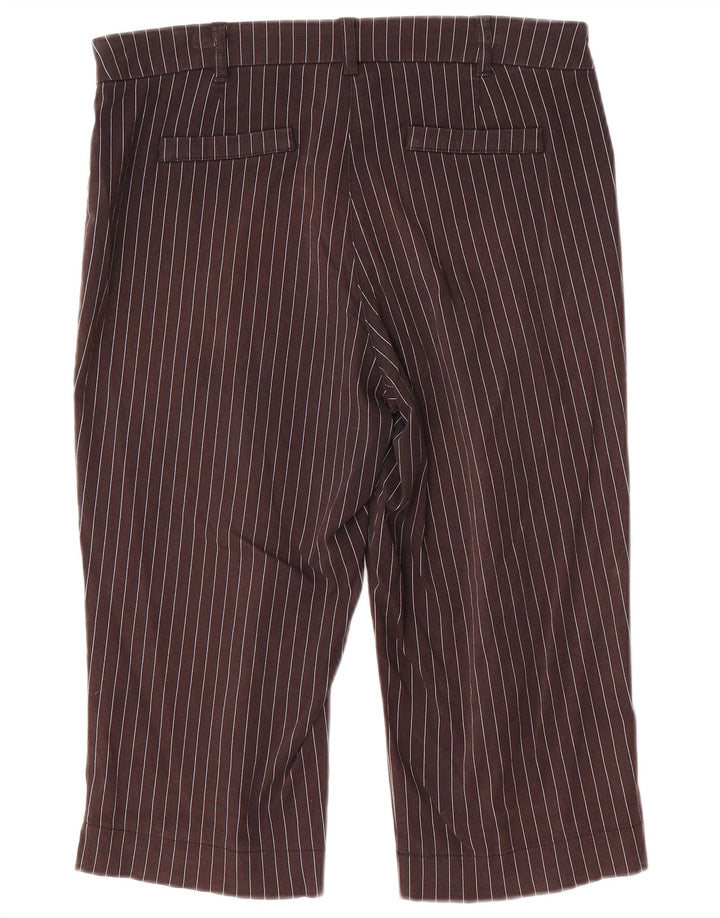 Marks & Spencer Pantalon Capri Femme EU 40 Medium W32 L18 Gris Rayé