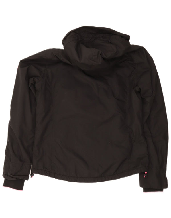 Superdry Veste coupe-vent à capuche Windcheater pour femme UK 14 Large Noir