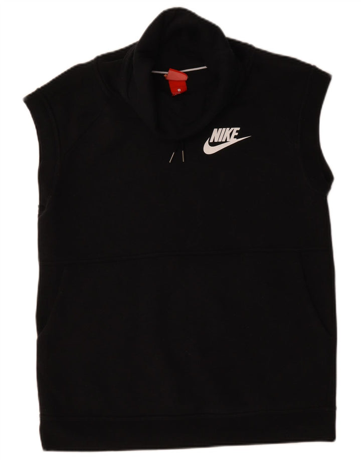 Nike Sweat-shirt surdimensionné sans manches pour femme UK 10 Petit coton noir