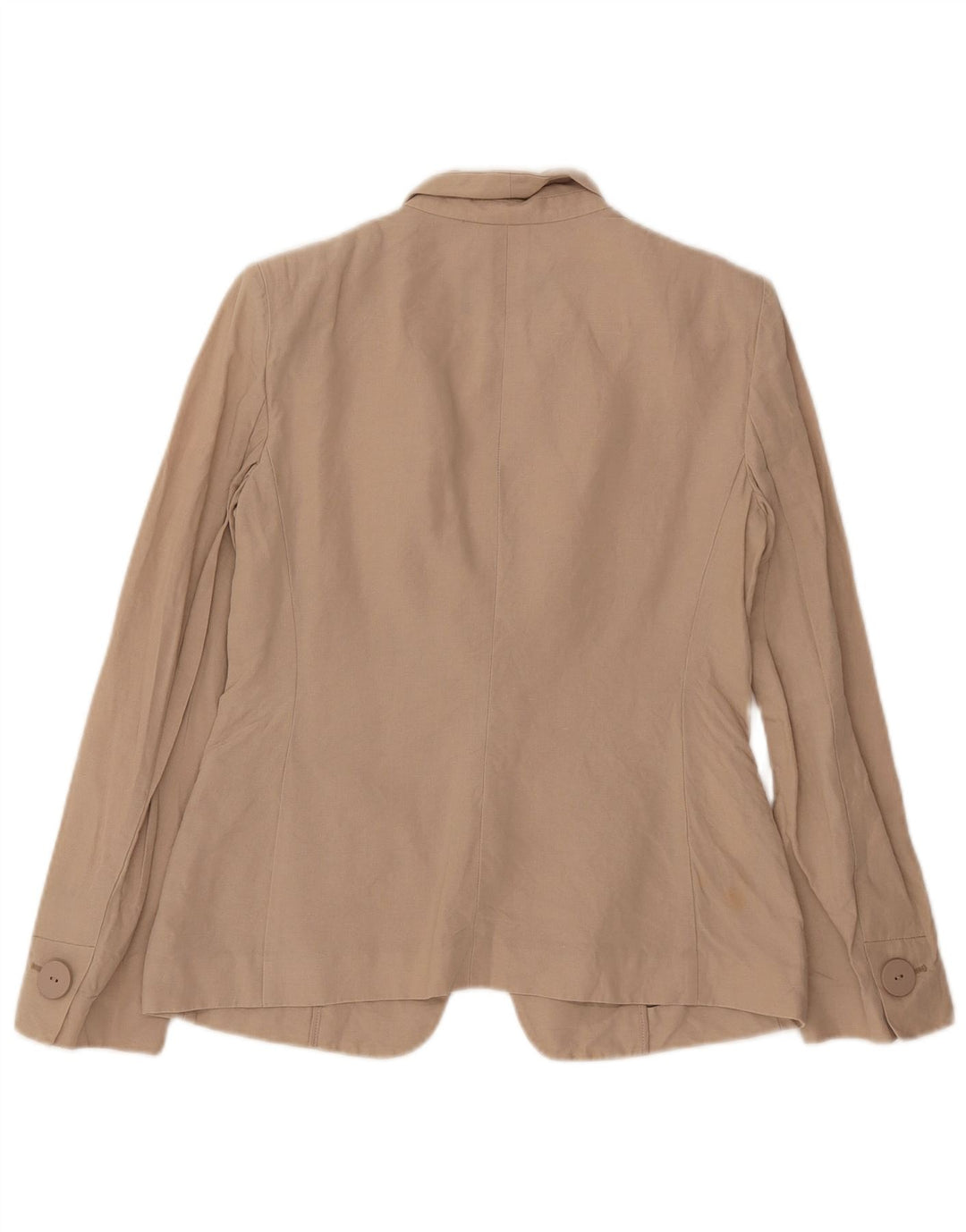 Armani Veste Blazer 1 Bouton Femme UK 10 Petit Coton Beige
