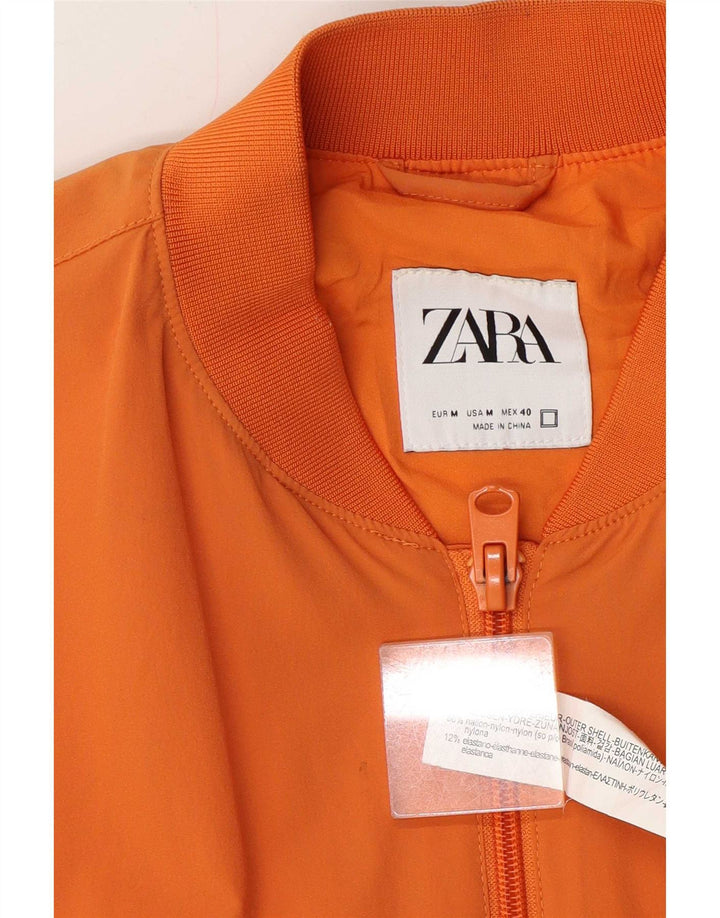 Zara Veste Bomber Homme UK 38 Nylon Orange Moyen