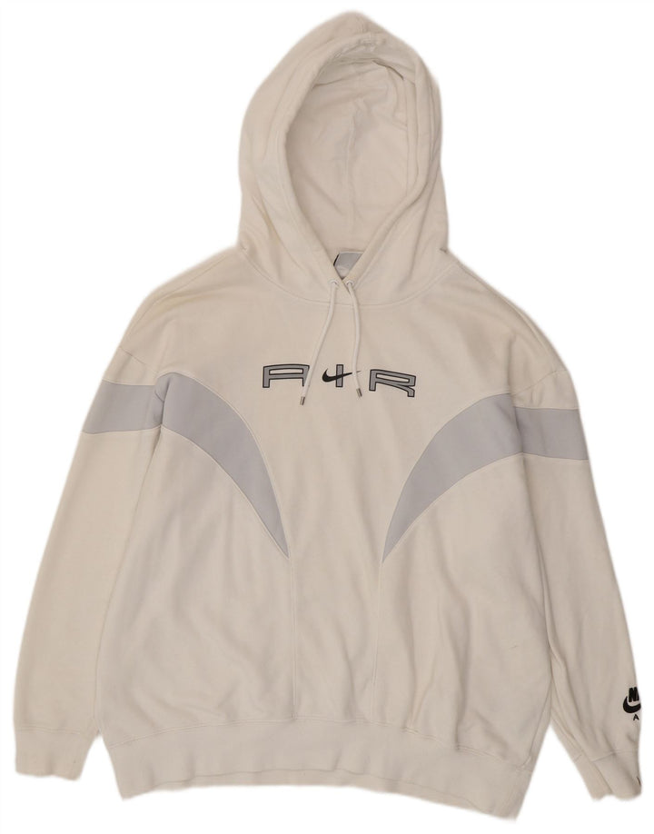 NIKE Pull à capuche surdimensionné Air pour femme UK 14 Medium Off White Colourblock