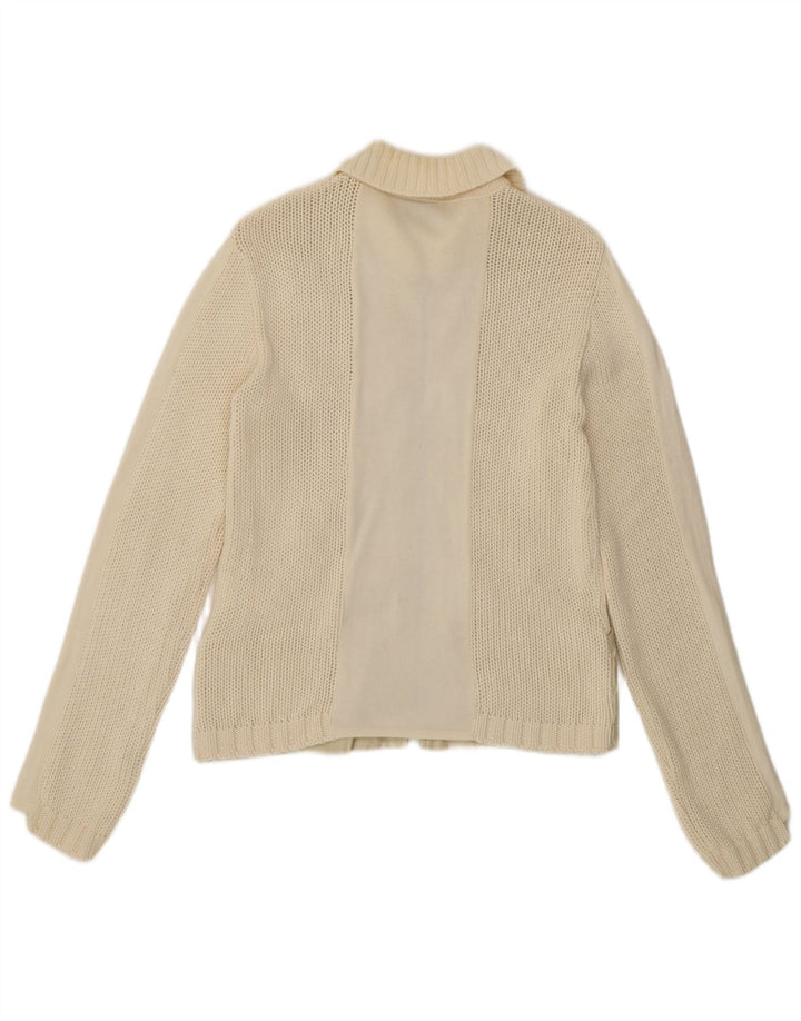 Pinko Cardigan pour femme UK 14 en coton blanc cassé moyen