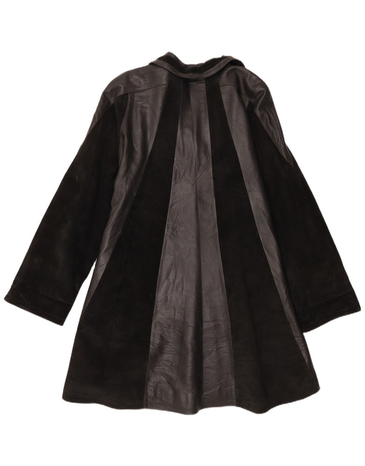 Adarcrea Manteau en cuir pour femme EU 48 2XL Cuir color block noir
