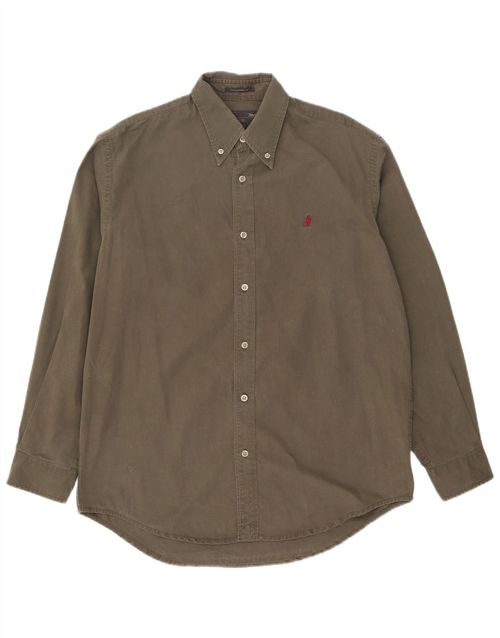 Marlboro Classics Chemise Coupe Traditionnelle Homme Coton Kaki Moyen