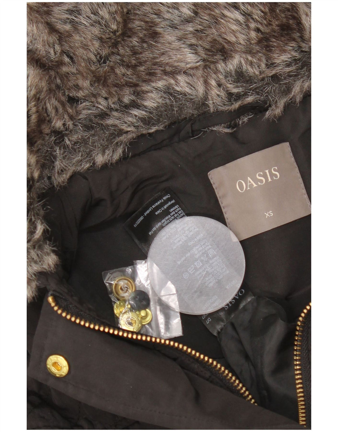 OASIS Veste matelassée pour femme UK 6 XS Noir Polyester