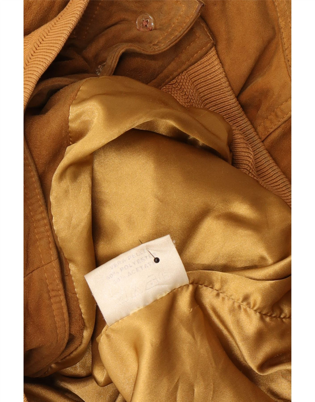 vintage Mens Suede Bomber Jacket UK 42 XL Cuir Beige