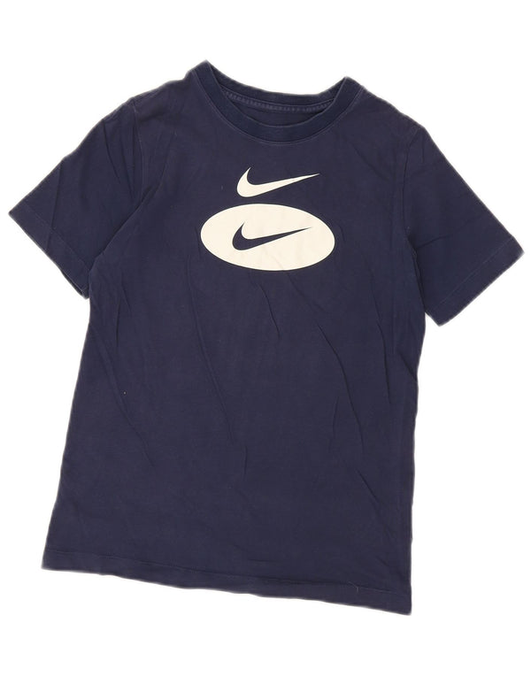 Nike Boys Graphic T-Shirt Top 10-11 Years Medium Navy Blue Cotton