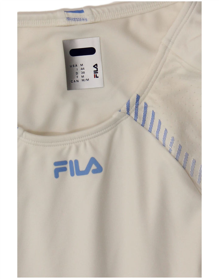 FILA Femme Débardeur IT 44 Medium Blanc Rayé Polyamide