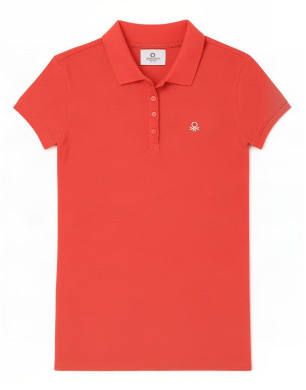 Benetton Polo Fille 13-14 ans 3XL Rouge Coton