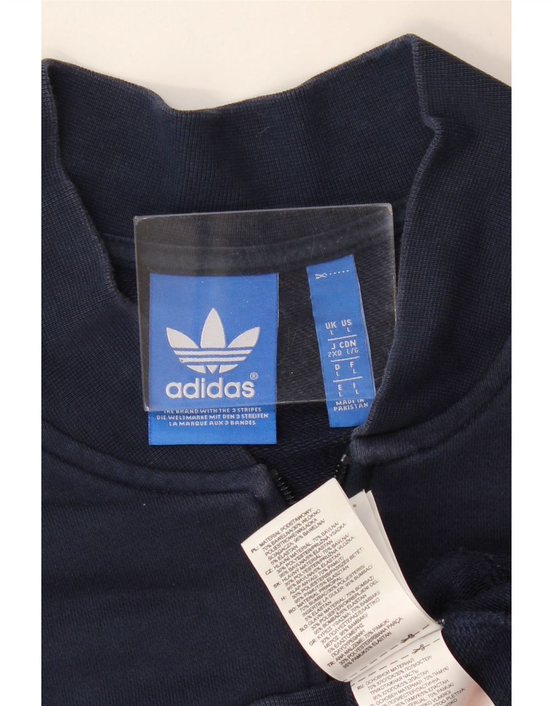 Adidas Veste de survêtement graphique pour homme Taille L en coton bleu marine