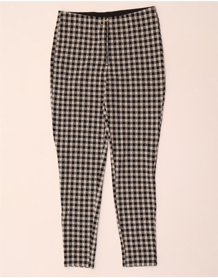 Zara Leggings Femme Large W30 L29 Gris Vichy Polyester