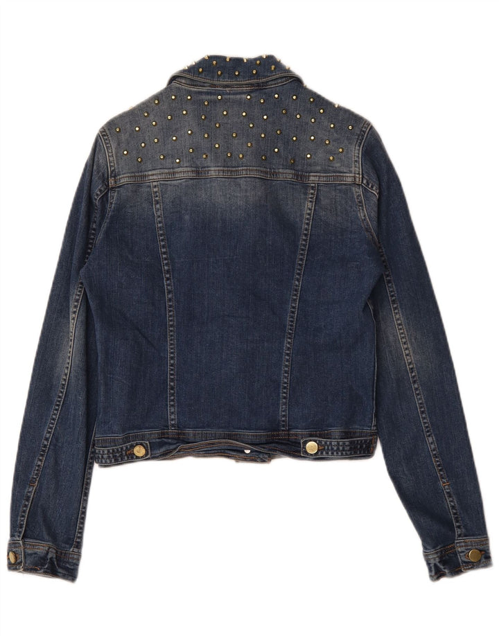 Zara Womens Crop Denim Jacket UK 10 Petit Bleu Coton